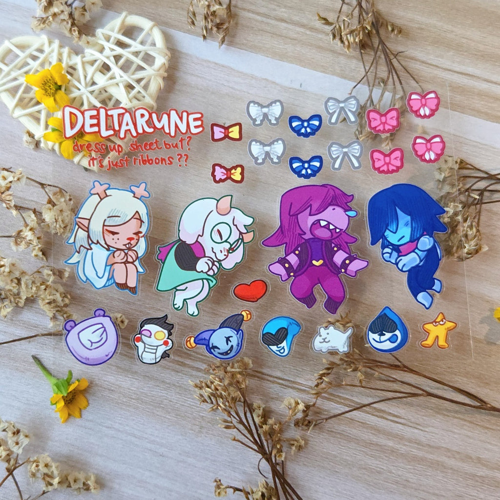 Deltarune Ribbon Dress-up Sticker Sheet